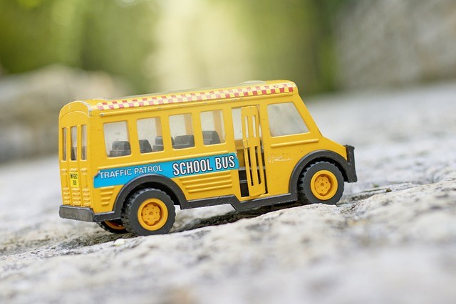 Picture of a yellow toy school bus